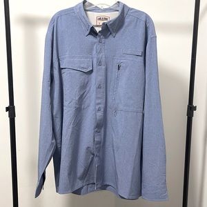 NWOT Lake & Trail Mens Shirt Large Long Sleeve Vented Zip Pocket Button Up